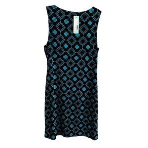 NWT Magnolia Grace Women's Embroidered/Printed Dress Black/Turquoise Sz M